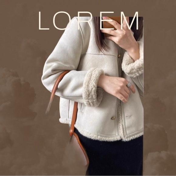 Nwt Bellezza Republic Faux Lambskin Shearling Cropped Sherpa Jacket Size M - Picture 4 of 8